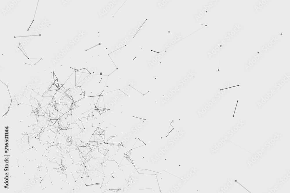 Poster plexus effect. white background.connecting dots and lines.abstract background polygonal.