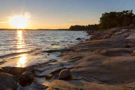 Sunset on the Finnish archipelago. 