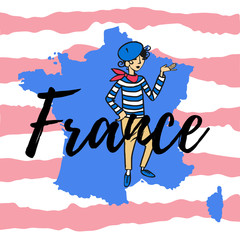 map of france with symbols