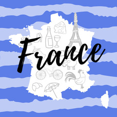 map of france with symbols