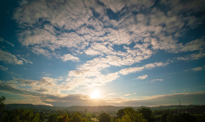 Panoramic views of the sunset sky