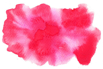 Pink watercolor background on white