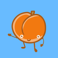 cartoon vector illustration peach