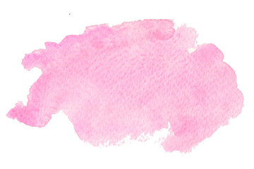Pink watercolor background on white