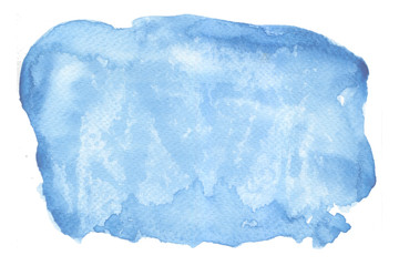 blue color watercolor gouache on white background
