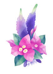 Gouache exotic floral design