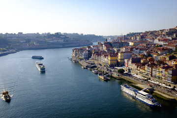 Fototapeta na wymiar Elevated view Porto, Portugal and the River Duoro