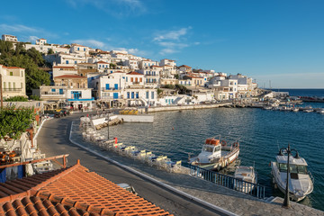 Picturesque Batsi village on  Andros island, Cyclades, Greece