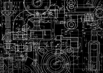 Mechanical Engineering drawing . Technical drawing background