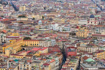 Top view of downtown Naples, Italy