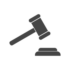 Gavel judge vector illustration in flat style