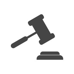 Gavel judge vector illustration in flat style