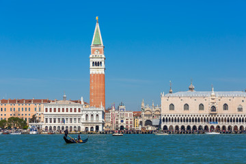 Fototapeta na wymiar Waterfront view at San Marco square and Doge's Palace in Venice, Italy