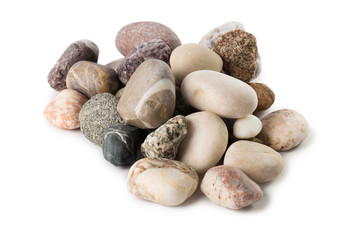 Sea stones, isolated on white background