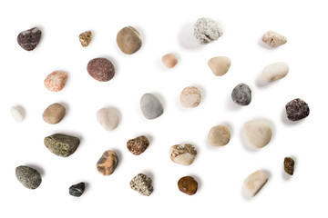 Sea stones, isolated on white background