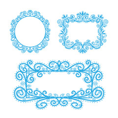 Set of decorative frames .Retro frame from flowers