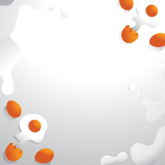 egg crack with slipping fresh yolk background