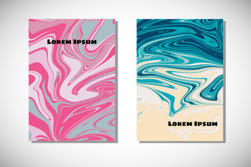 Booklet, presentation, magazine or any document cover design with beautiful abstract background. Imitation of marble or flow of liquid paints. For presentation template, wallpaper, brand identity