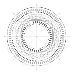 Technical drawing.Fantastic circle .Drawing details . Technical drawing , vector.