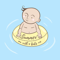 Little kid, toddler. hand drawn style doodle design illustrations.