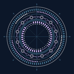 Technical drawing.Round HUD Elements .Technical drawings , vector