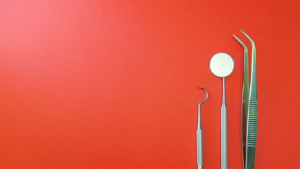 Professional Dentist tools in dental office