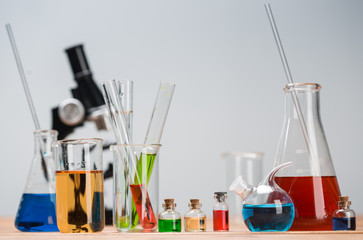 Test tubes on a table