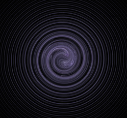 Purple swirl fractal on a black background.