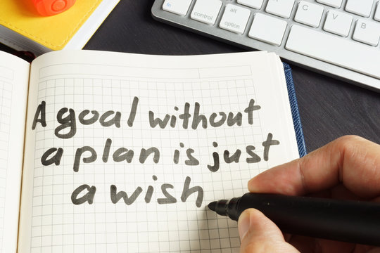 Man Is Writing A Goal Without A Plan Is Just A Wish.