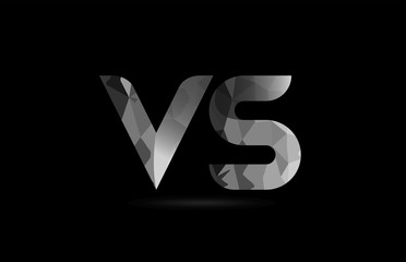 black and white alphabet letter vs v s logo combination