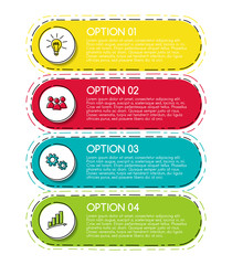 Colorful infographic with business icons. Vector.