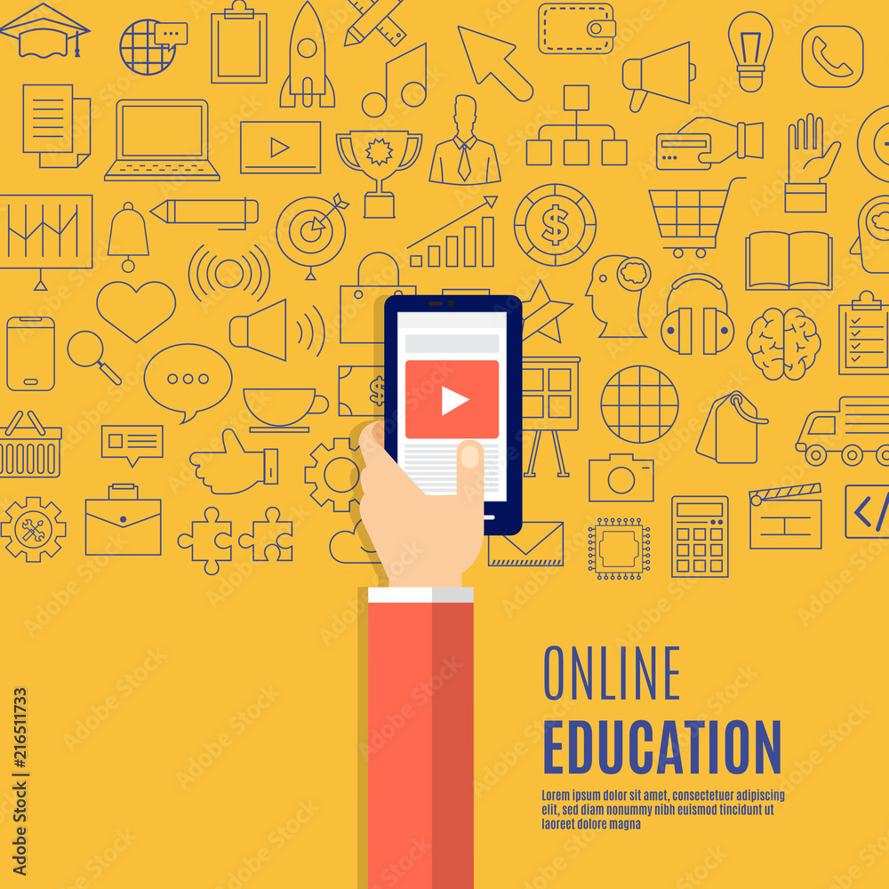 Poster online educations concept