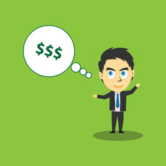 businessman think about money illustration
