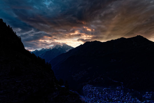 Sunrise from Pension Edelweiss, Zermatt, Switzerland
