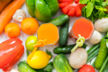 Assorted fresh summer fruit and vegetables