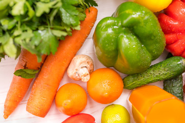 Healthy clean washed fresh vegetables