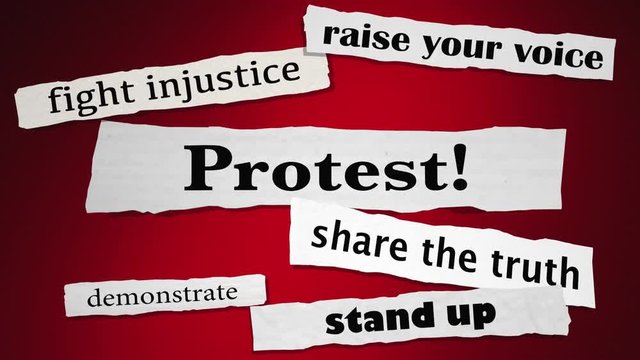 Protest Fight Injustice Stand Up for Rights Headlines 3d Animation