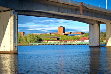Bridge over the river Kostroma, Kostroma, Russia.
