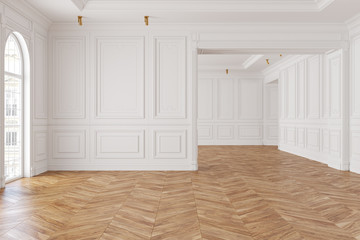 Empty modern classic white interior room.