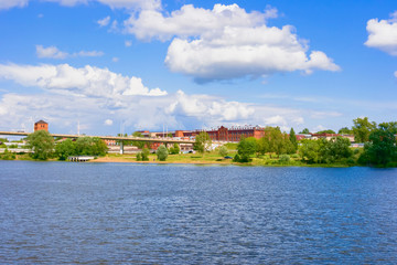 Fototapeta na wymiar View of the Kostroma River, Kostroma, Russia.