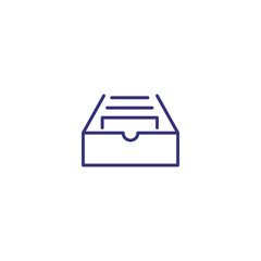 Folder box line icon. Data storage, file server, archive. Database concept. Can be used for topics like storage system, datacenter, app design