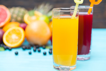 Glass of freshly squeezed orange juice