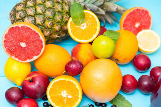 Assorted fresh healthy summer fruit