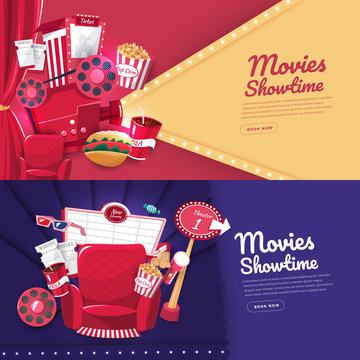 Movie cinema banner design