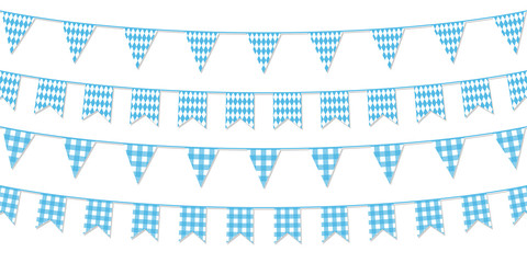 Festive paper garland collection isolated on white background. Germany beer festival. Vector design template for greeting cards, invitation, advertising banners, etc.