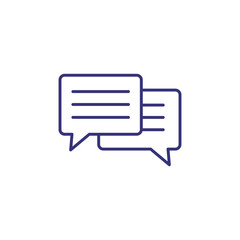 Naklejka premium Messages line icon. Speech bubbles, chat, dialogue, messenger, text. Communication concept. Can be used for topics like social networking, app design