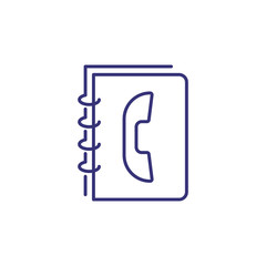 Phonebook line icon. Notebook, telephone, contact list. Communication concept. Can be used for topics like connection, networking, app design