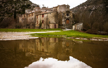 Vilage in Canyon Navacelles Circus in the south of France