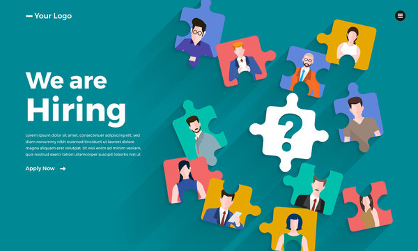 Illustrate design concept The finding employee. HR job seeking. Vector illustrate.