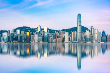 Hongkong city skyline scenery - obrazy, fototapety, plakaty